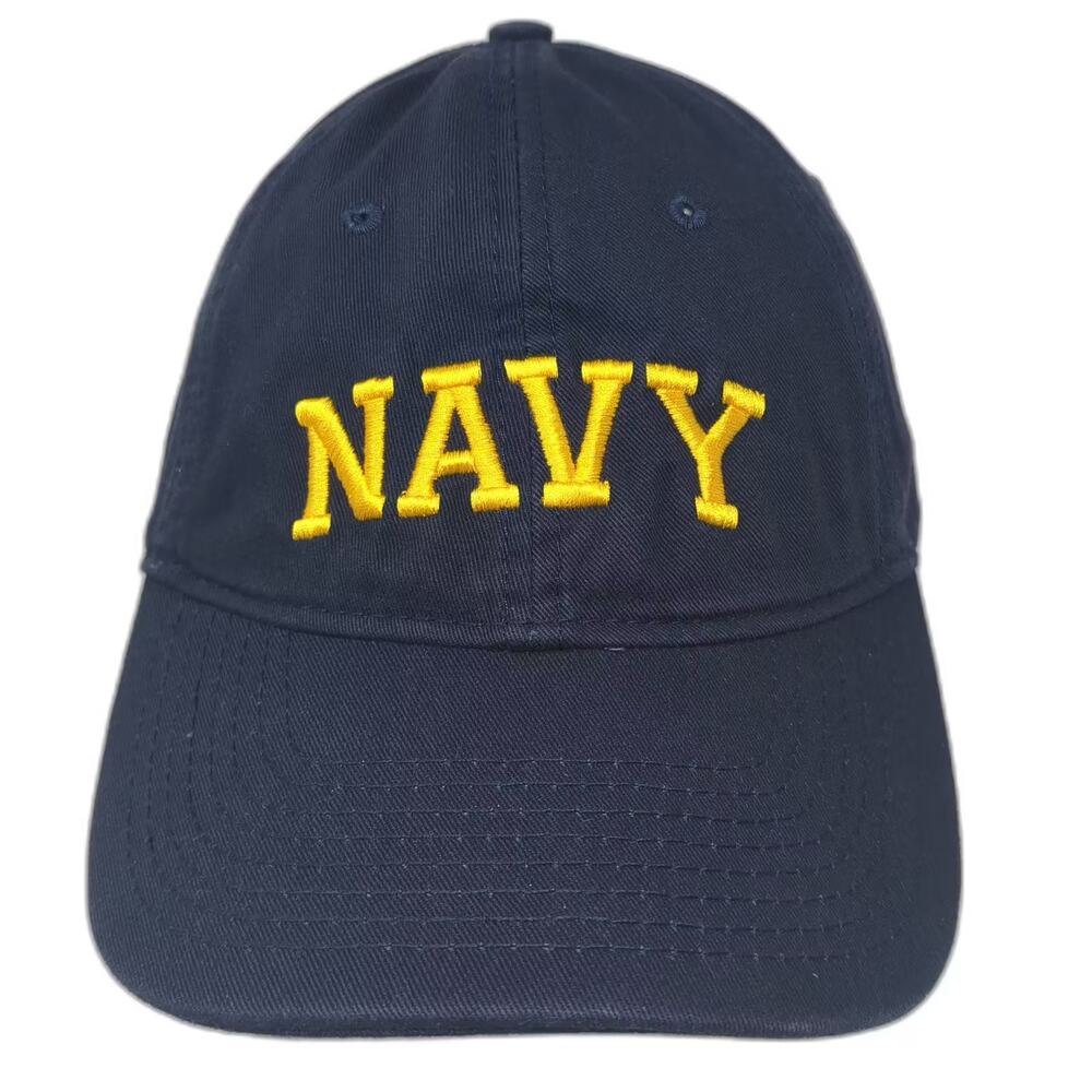 Armed Forces Gear Baseball Cap Blue Yellow OS Navy Embroidered Slideback Hat Adj
